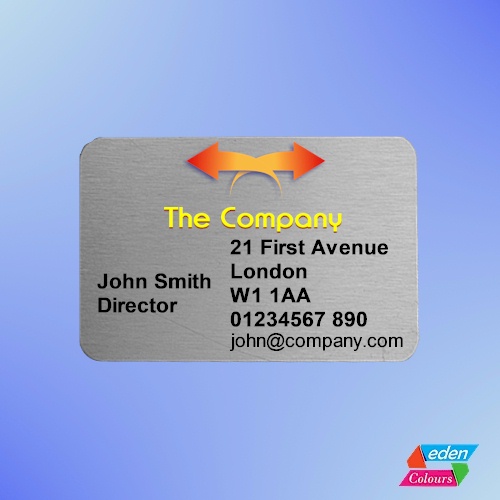 Silver-coloured metal business cards (50-pack)